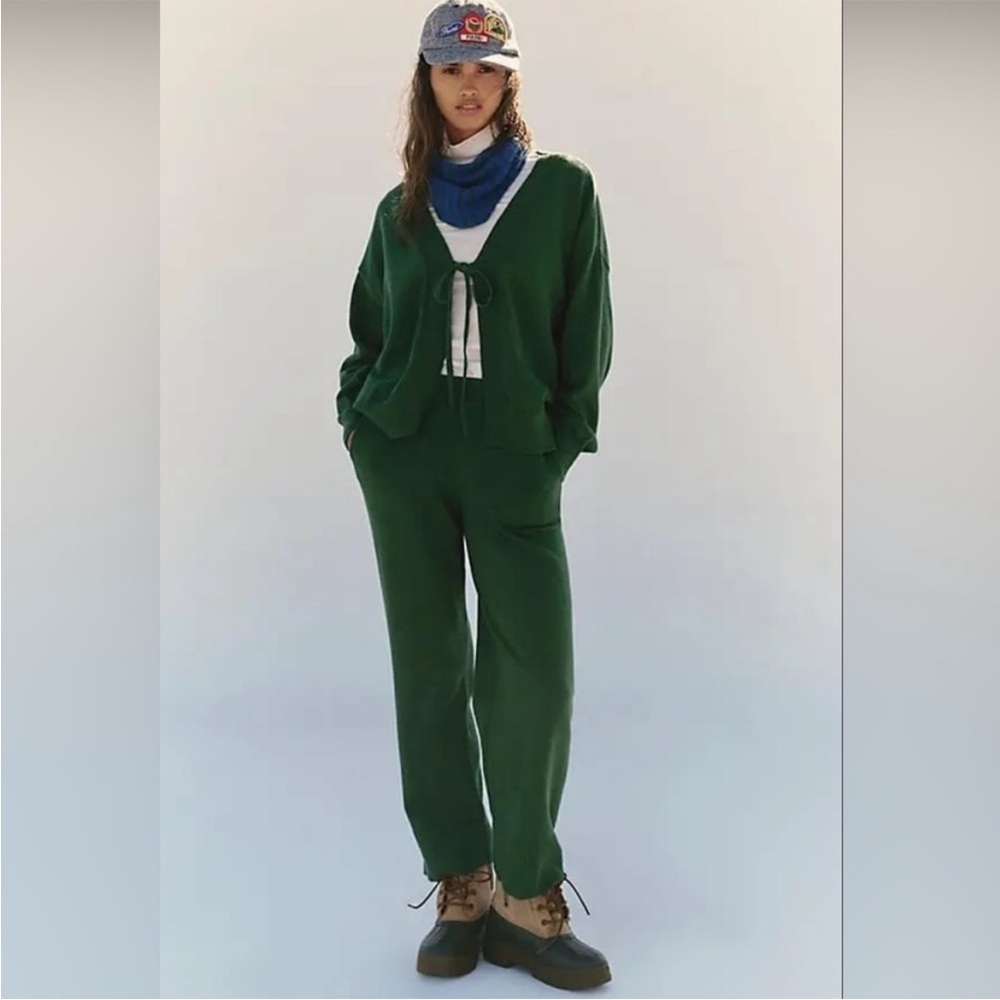 Free People Solar Sweater Set in green NWT